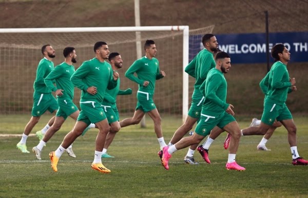 المنتخب المغربي يجري آخر حصة تدريبية قبل مواجهة جنوب إفريقيا