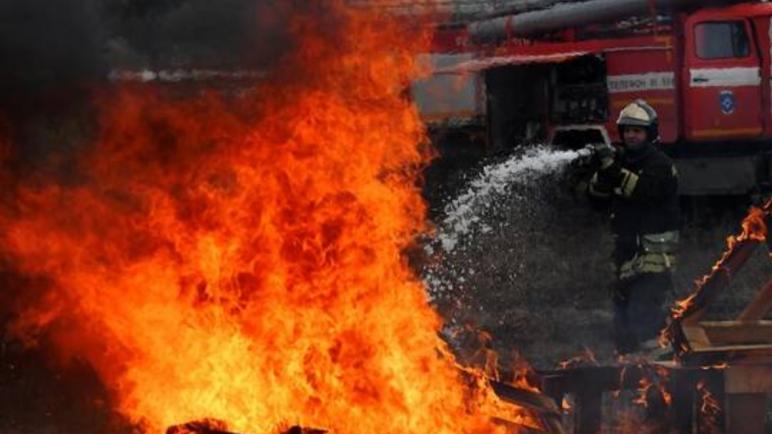 اندلاع حريق في محطة تعبئة غاز بالقرب من فسيفولوجك بمقاطعة لينينغراد