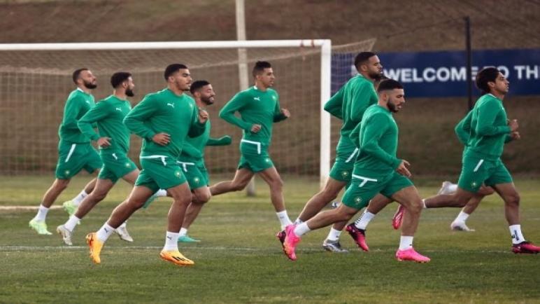 المنتخب المغربي يجري آخر حصة تدريبية قبل مواجهة جنوب إفريقيا